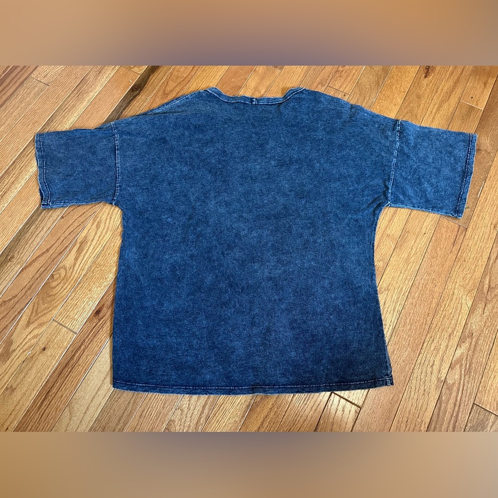 Lauren Moshi Navy Short Sleeve Tee with Rainbow Heart - Picture 4 of 6